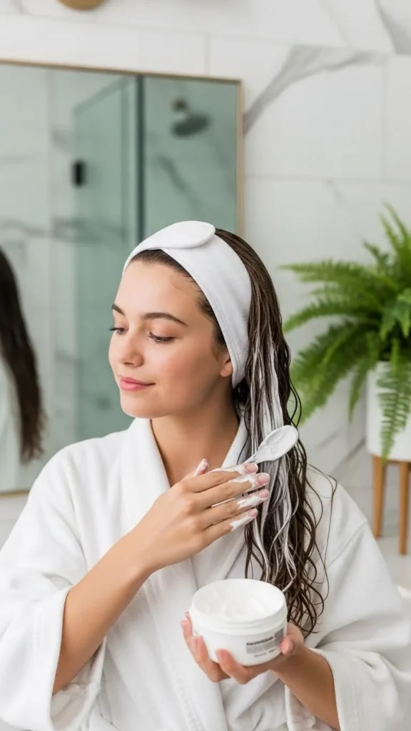 Deep conditioning damaged hair